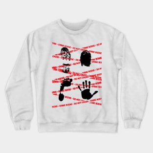 crime scene. fingerprints Crewneck Sweatshirt